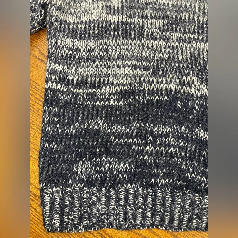 Armani Jeans Sweater Mens Blue Marled Soft Chunky Knit Size L Wool Blend Lux Y2K